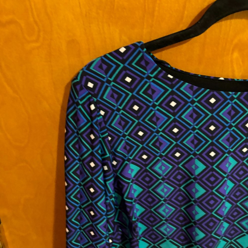 Ronnie Nichole Vibrant Diamond Green Purple Black Dress  Size‎ 14 - Picture 4 of 15